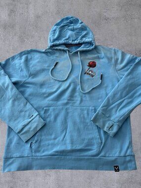 Official Messi Store Crown Rose Hoodie Mens XL Blue Distressed Sun Faded Cotton
